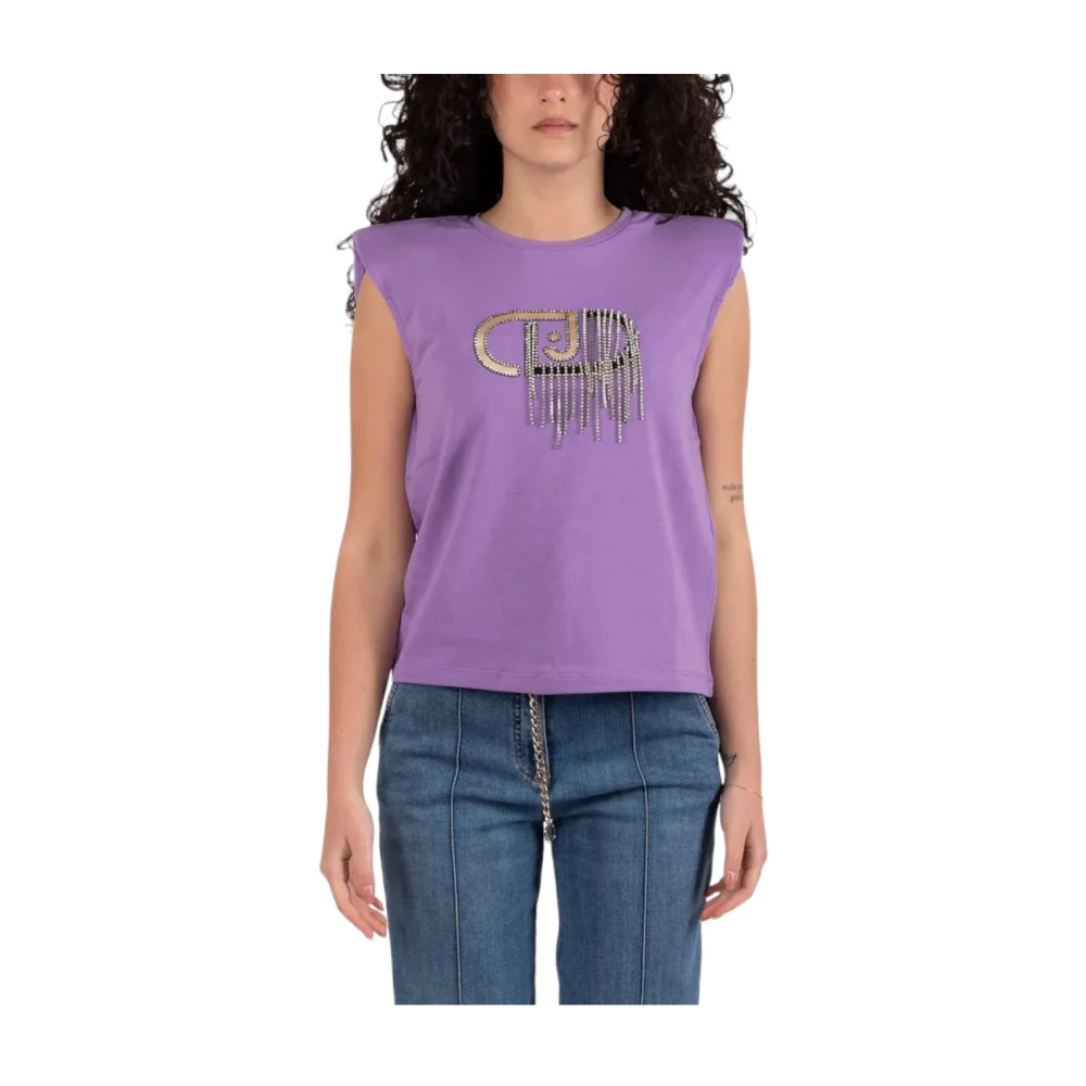 Liu Jo Casual Katoenen T-Shirt voor Vrouwen Purple Dames