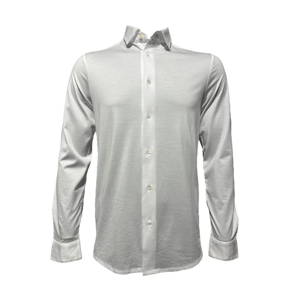 Emporio Armani Luxe Witte Noos Overhemd met Ingelegde Adelaar White Heren