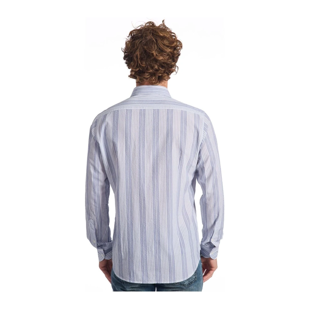Baldinini Tijdloos Gestreept Overhemd Elegante Stijl Blue Heren