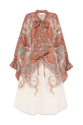 robe-multicolore-avec-col-a-nouer