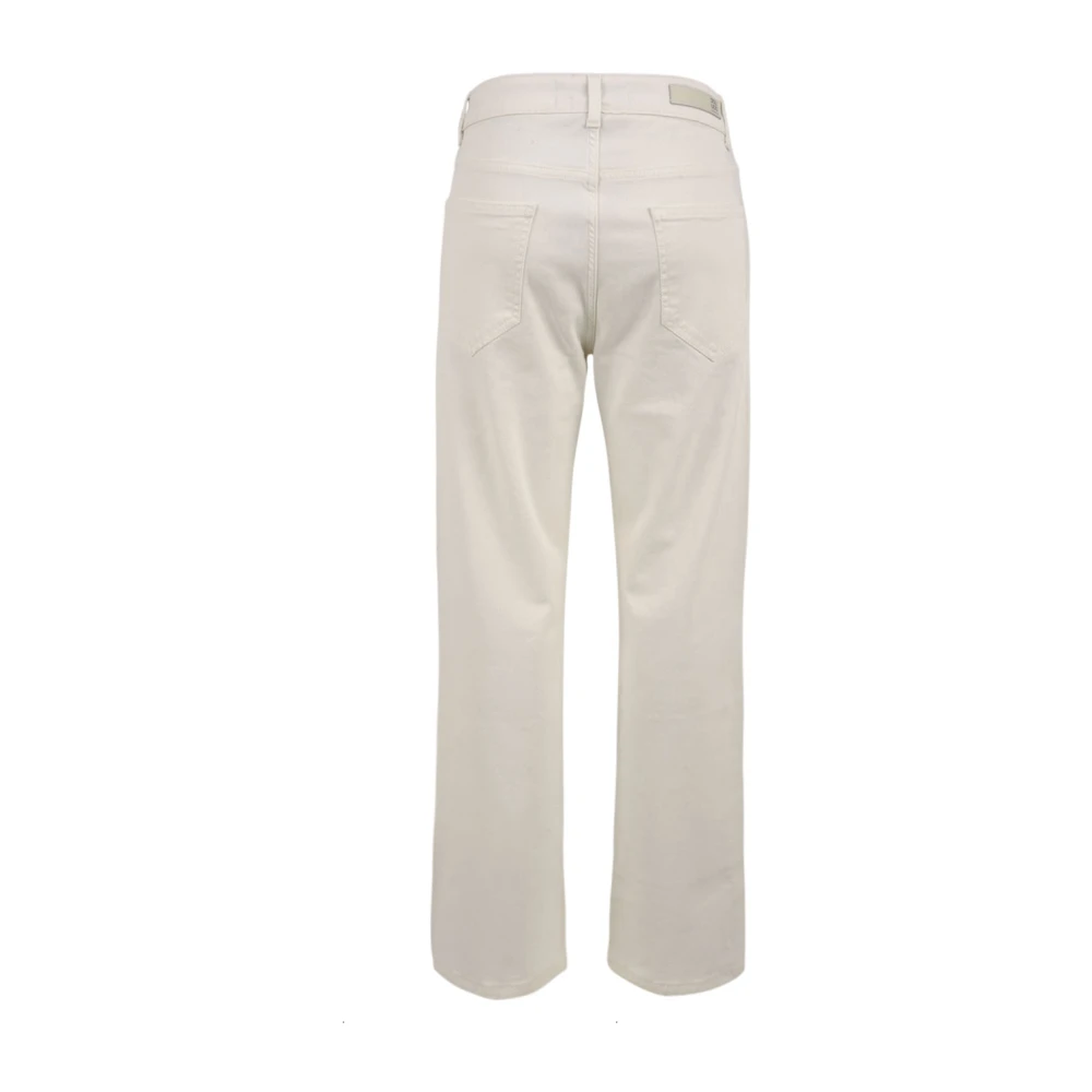 Douuod Woman Witte Broek met Rechte Pijpen White Dames