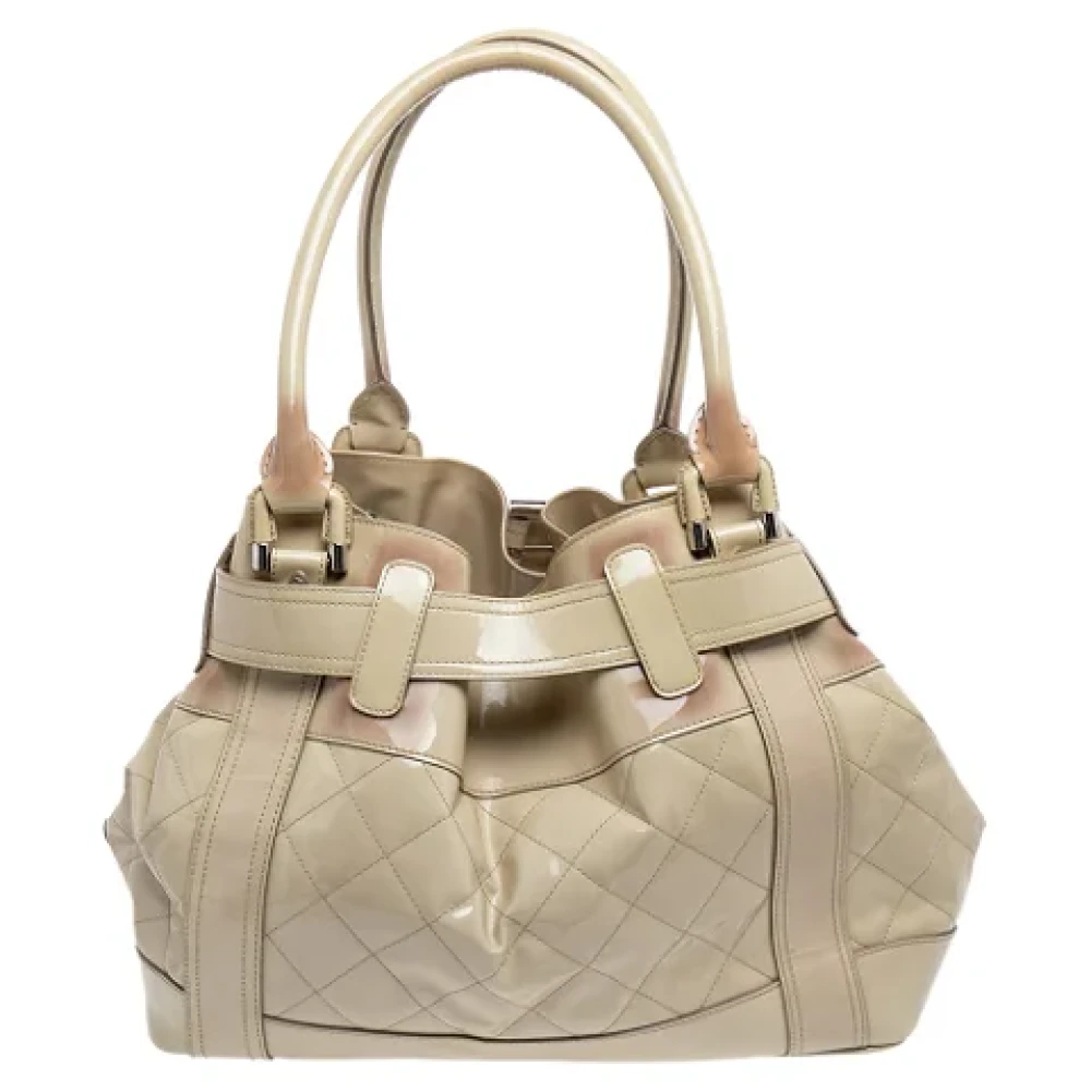 Burberry Vintage Pre-owned Leather totes Beige Dames