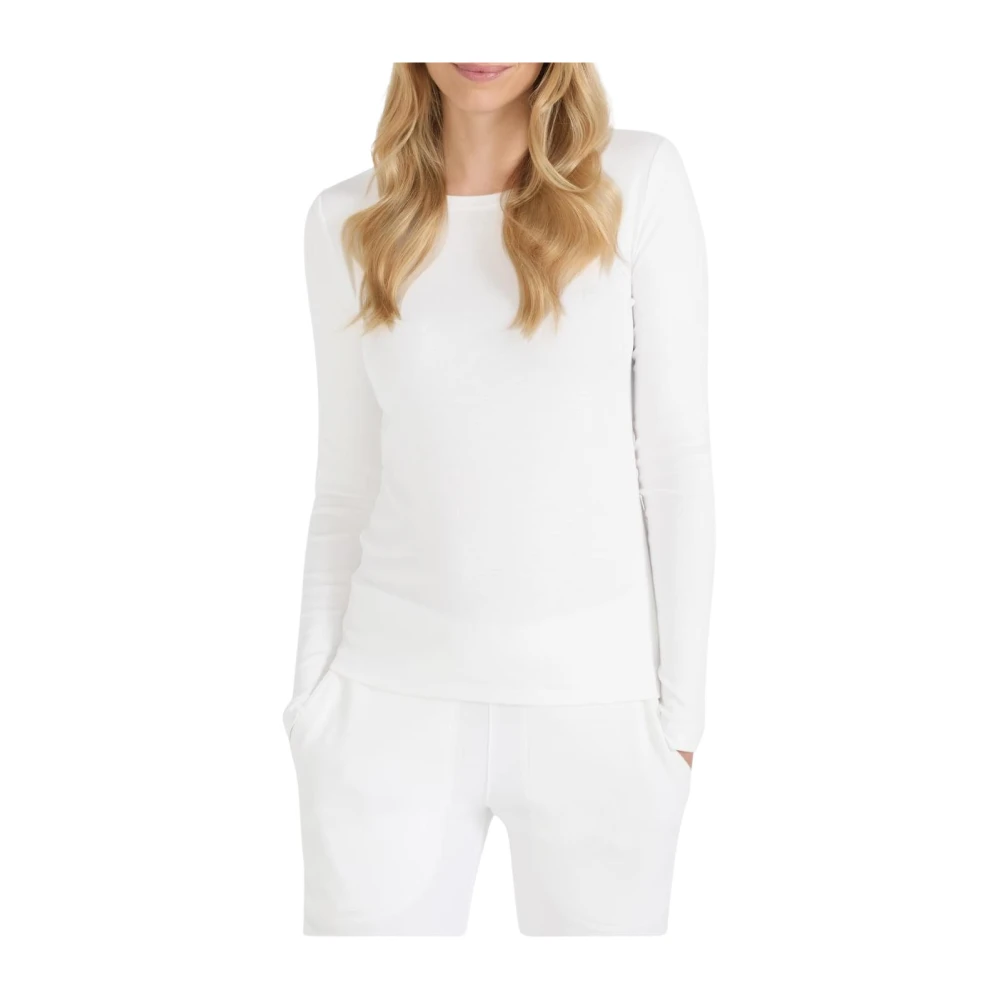 Juvia Lange Mouw Modal Katoen T-shirt White Dames