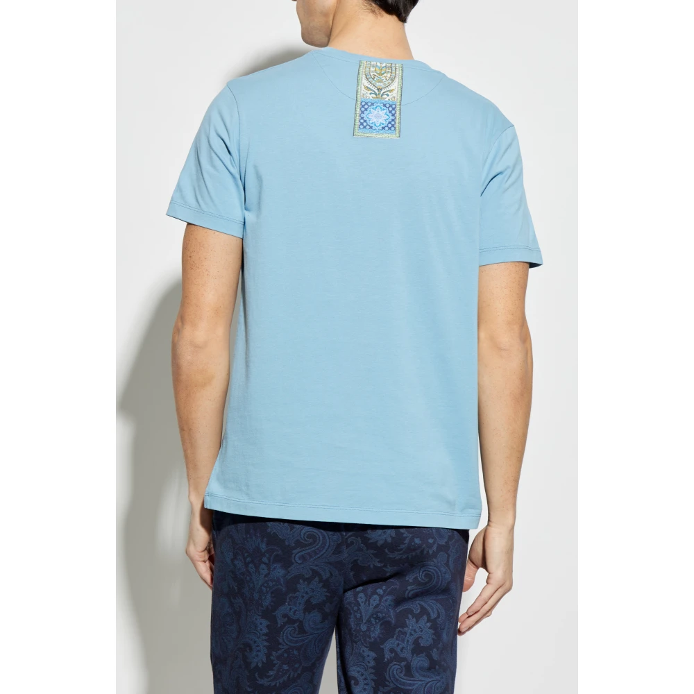 ETRO T-shirt met geborduurd logo Blue Heren