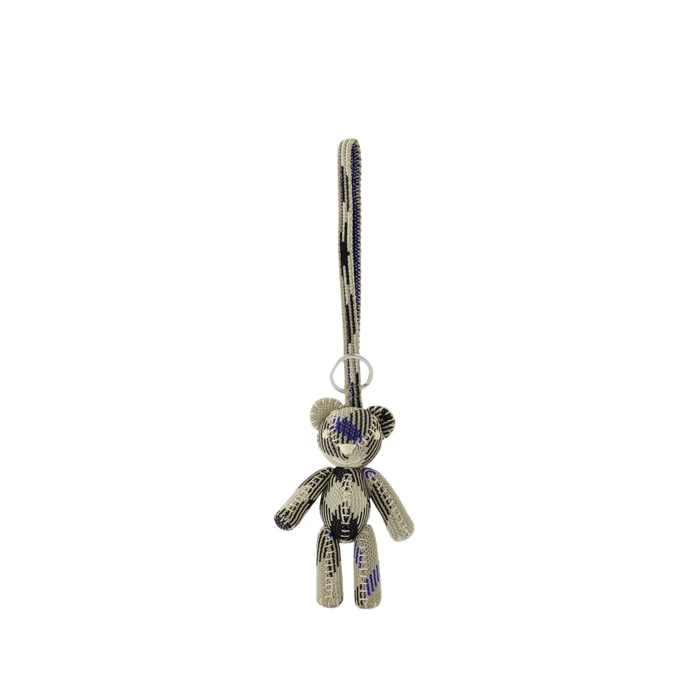 Burberry Tom Gebreide Sleutelhanger Katoen Neutraal Beige Dames