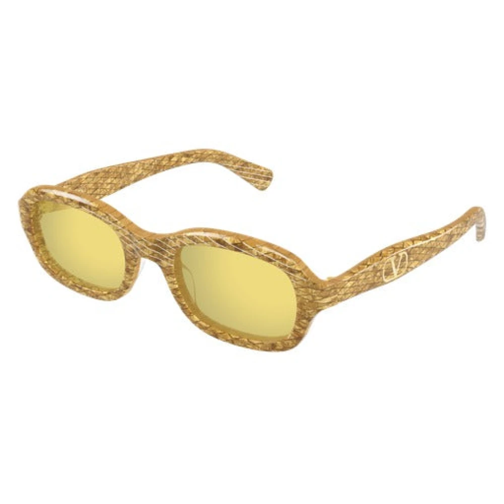 Valentino Women's Yellow Rectangular Sunglasses - Sunglasses - 51 Mm - Accessories