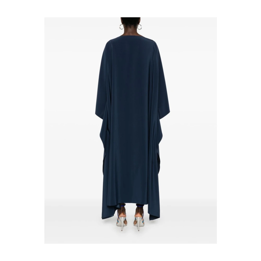 Gianluca Capannolo Navy Blue Boat Neck Kaftan Jurk Blue Dames