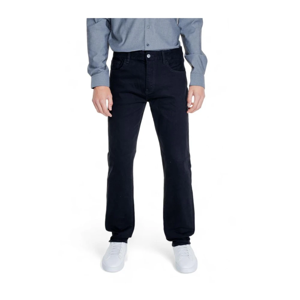 Armani Exchange Zwarte katoenen jeans en broeken met elastaan Black Heren