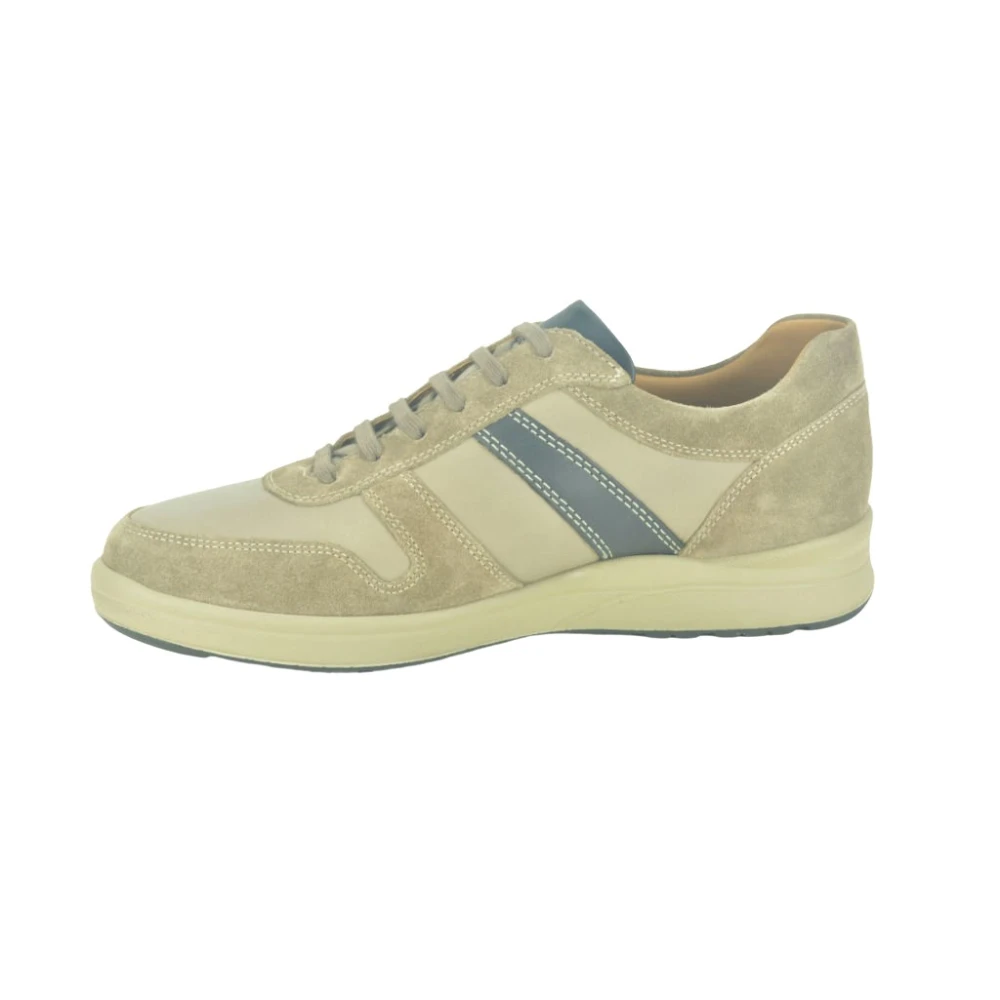 Mephisto Sportieve Taupe Combinatie Sneakers Heren Schoenen Beige
