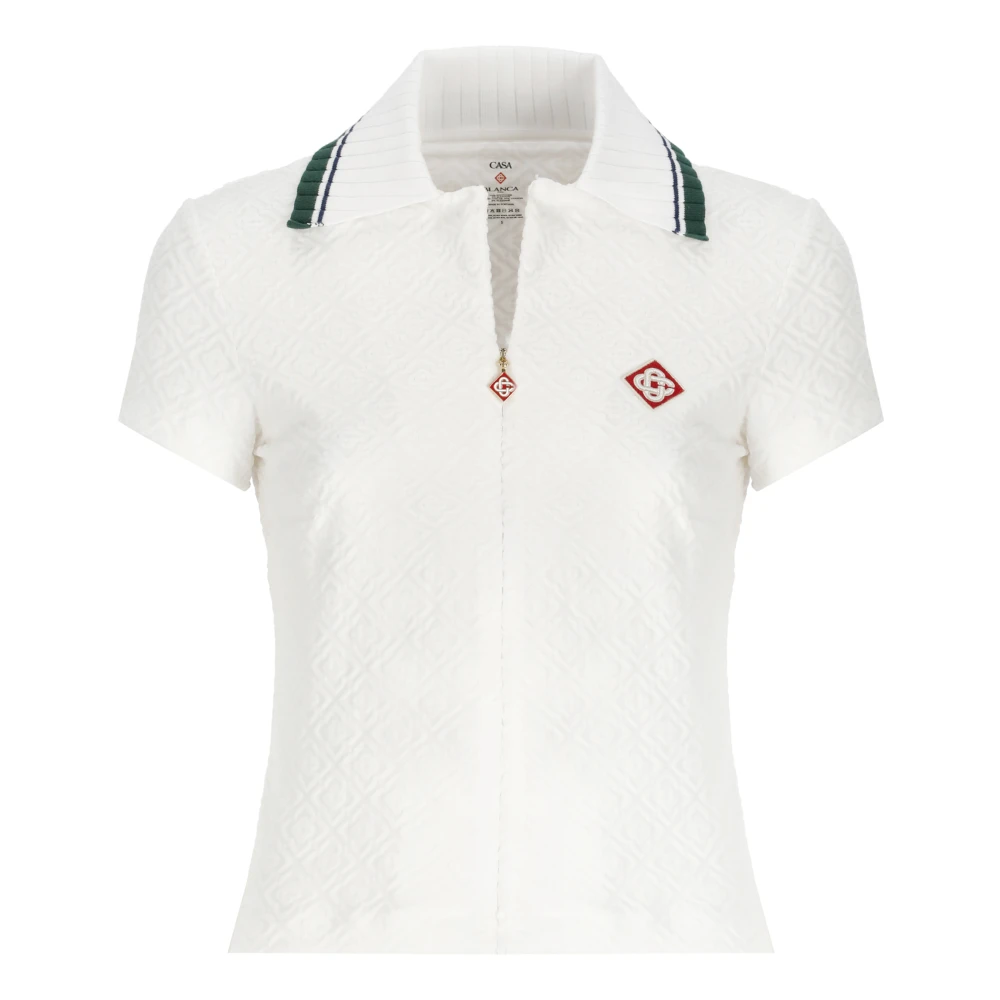 Casablanca Witte Polo Shirt met Kraag White Dames