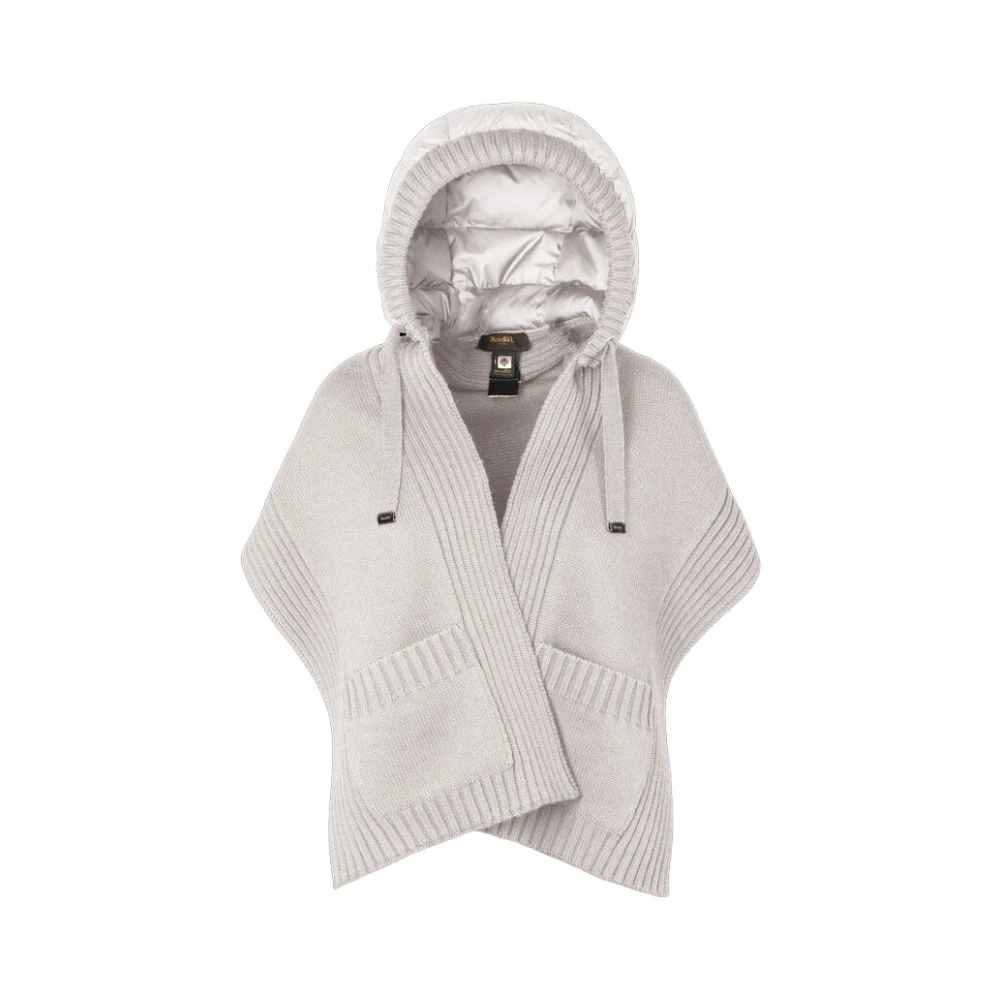 Moorer Women's White Winter Scarves, One Size, Original Hooded Scarf