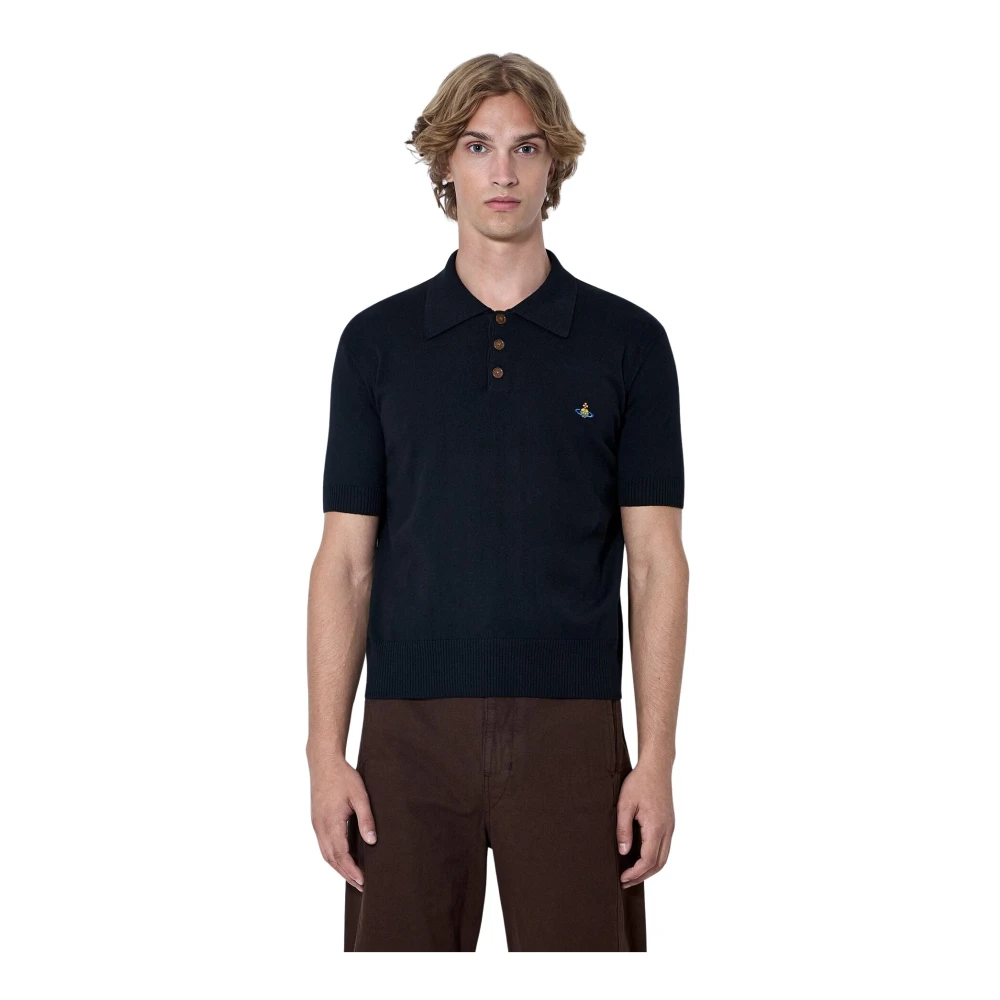 Vivienne Westwood Mannelijk Zwart Tops Heren, S, Katoen, Mark Polo