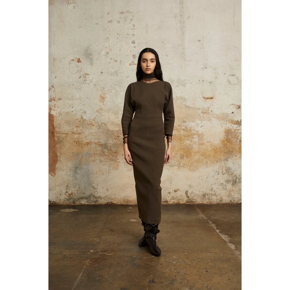 Cortana Bawa aansluitende bruine jurk Brown Dames