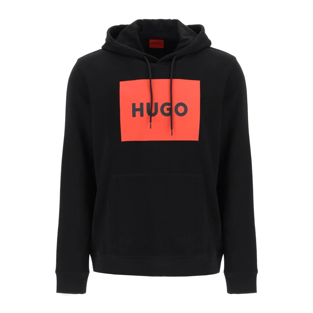 Hugo Boss Grafiskt Logotyp Huvtröja Sweatshirt Black, Herr