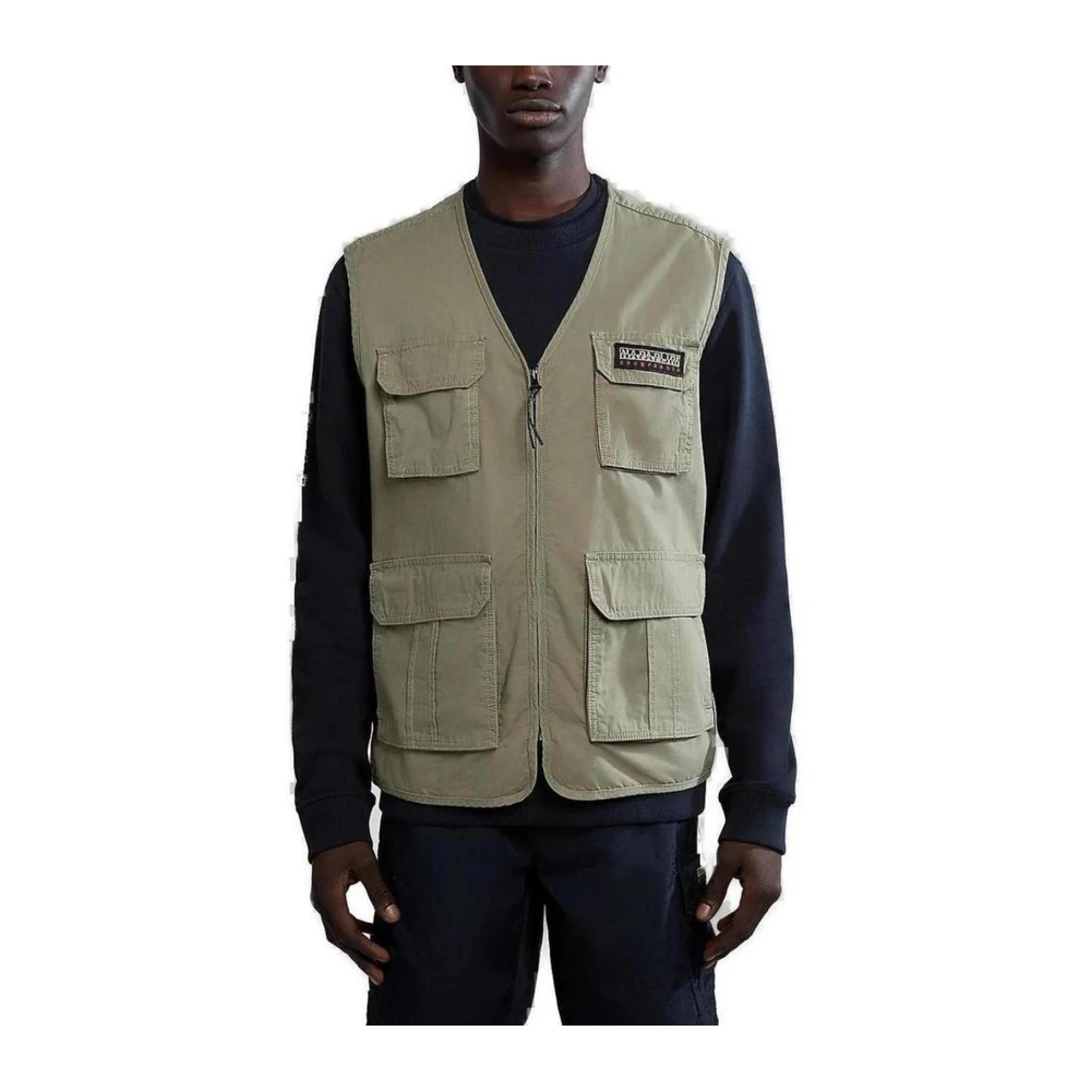 Napapijri Katoenen Vest Jas Lente Zomer Collectie Green Heren