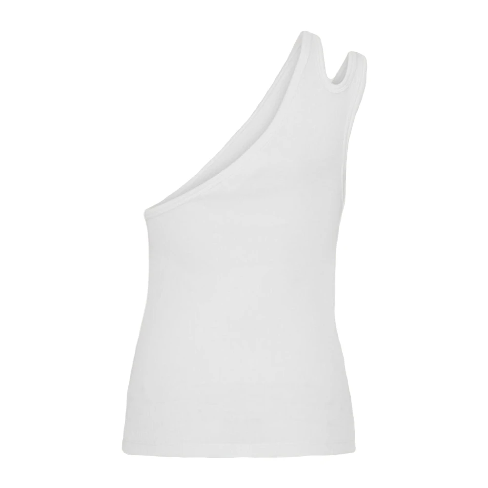 Remain Birger Christensen Asymmetrische Katoenen Top White Dames