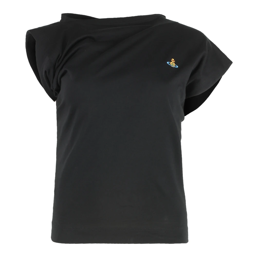 Vivienne Westwood Katoenen T-shirt met Asymmetrische Onderkant Black Dames