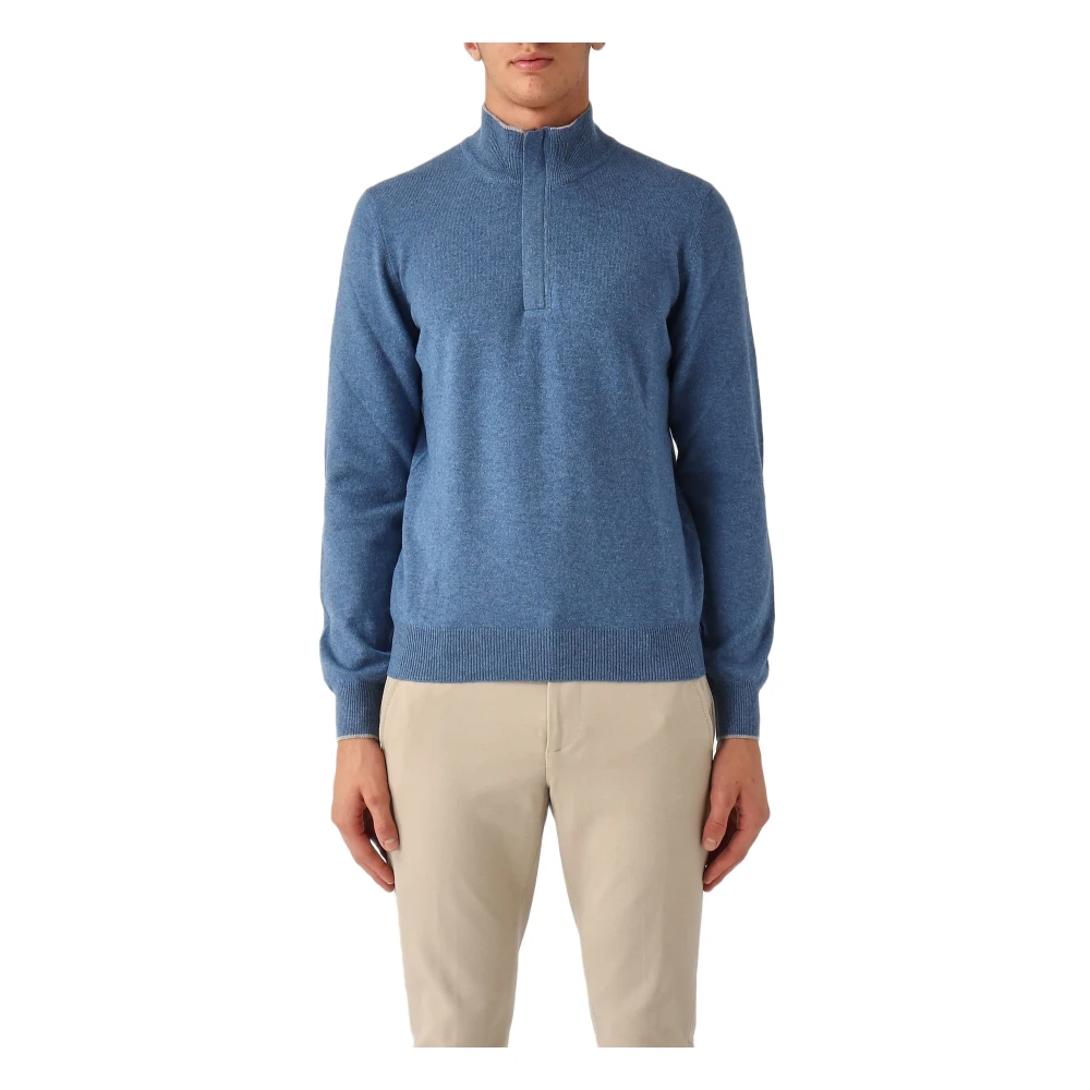 Gran Sasso Lichtblauwe trui met opstaande kraag Blue Heren
