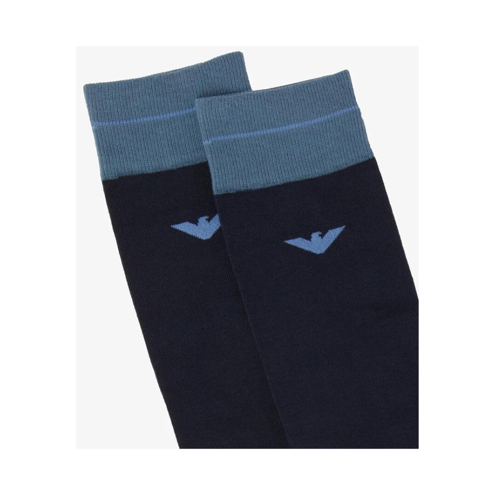 Emporio Armani 3-Pack Logo Sokken Blue Heren