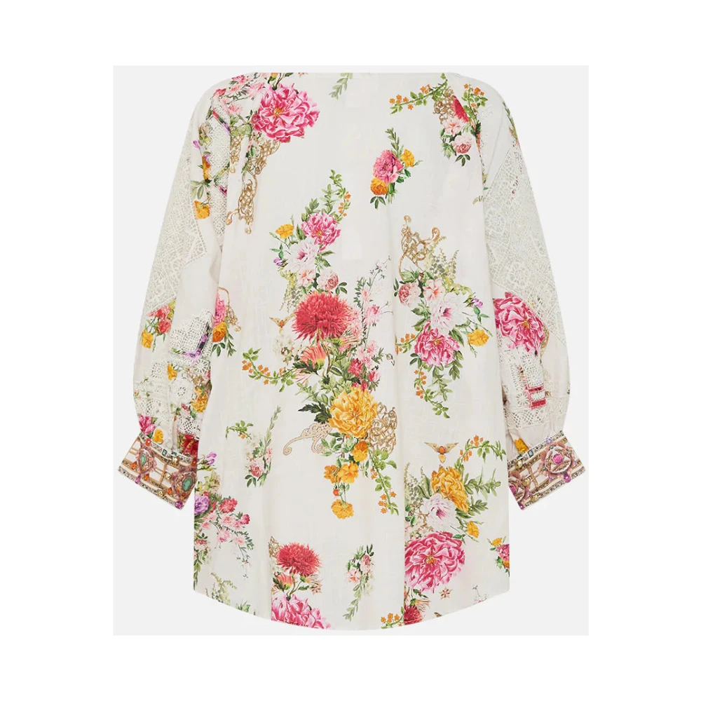 Camilla Raglanmouwblouse met manchet Beige Dames