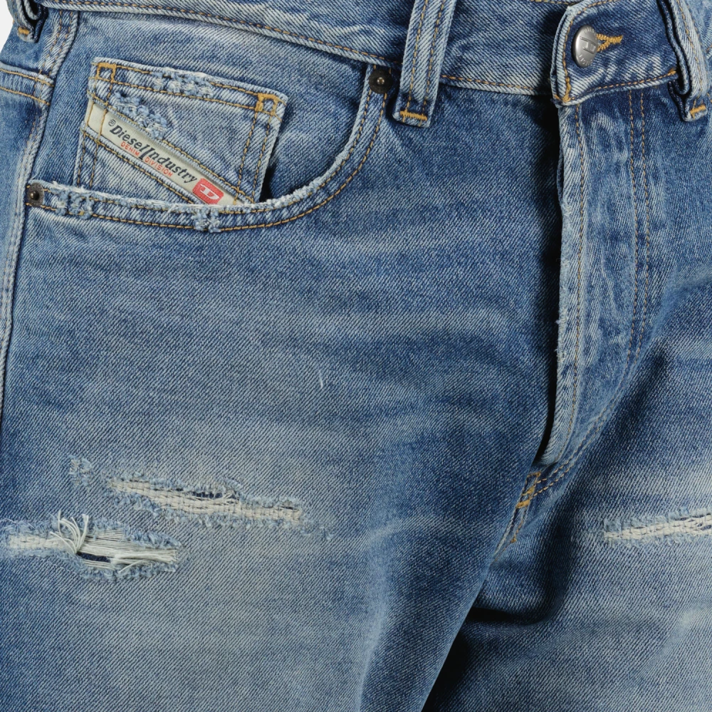 Diesel Vintage Blauwe Straight Cut Jeans Blue Heren