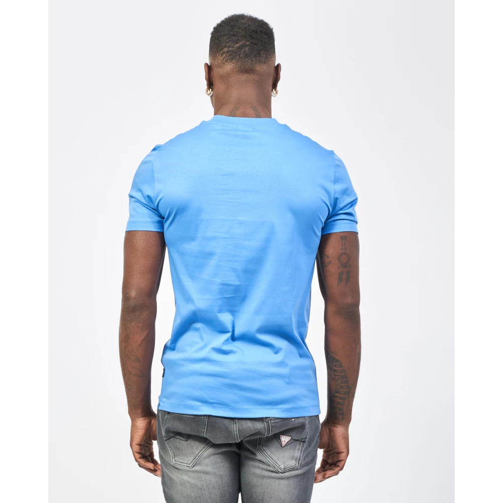 Hugo Boss Blauw Katoenen Ronde Hals T-shirt Blue Heren
