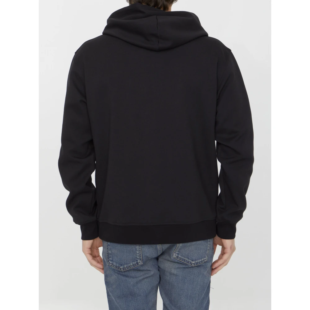 Valentino Garavani Zwarte katoenblend hoodie met Toile Iconographe motief Black Heren