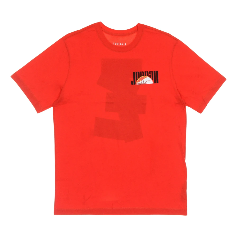 Jordan Sportieve Crew Neck Tee Rood Zwart Red Heren