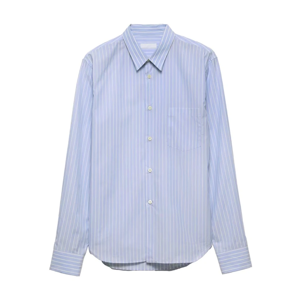Prada Men's Blue Striped Cotton Shirt - Formal Shirts - L - Shirts