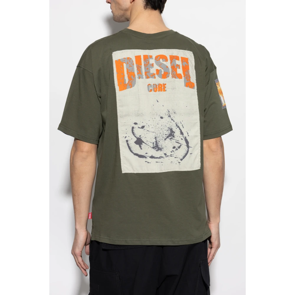 Diesel T-shirt T-Boxt-Slits-R8 Green Heren