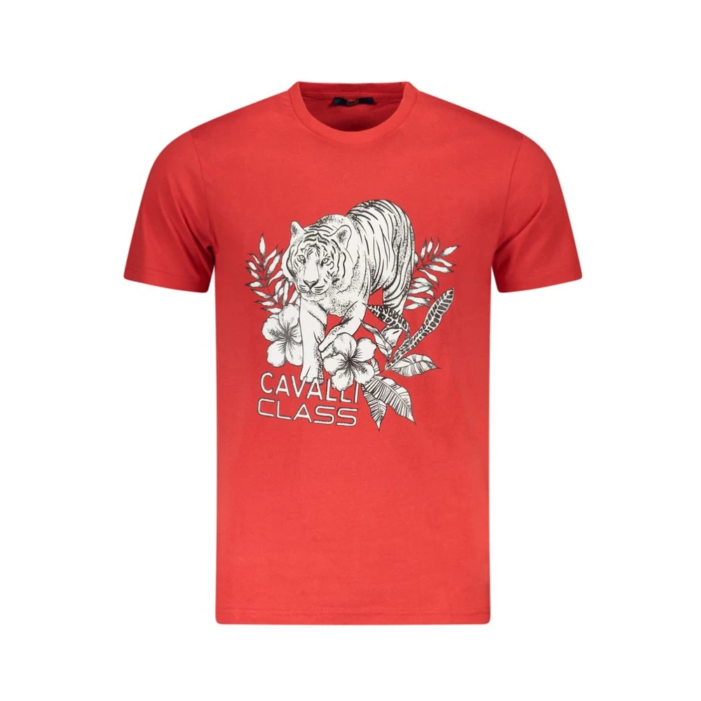 Cavalli Class Red Cotton Men T-Shirt - Male - T-Shirts - Red - Xl - Tops