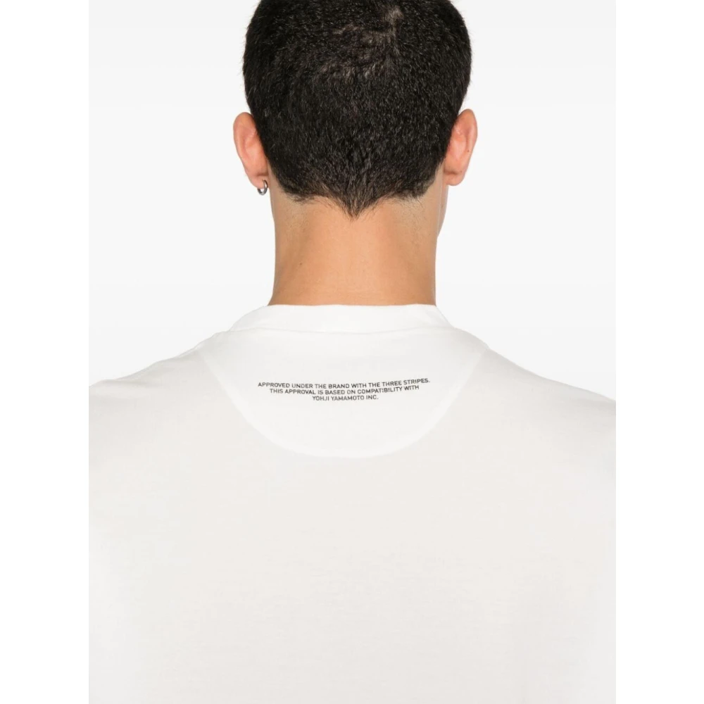 Y-3 Wit Logo Korte Mouw Tee White Heren