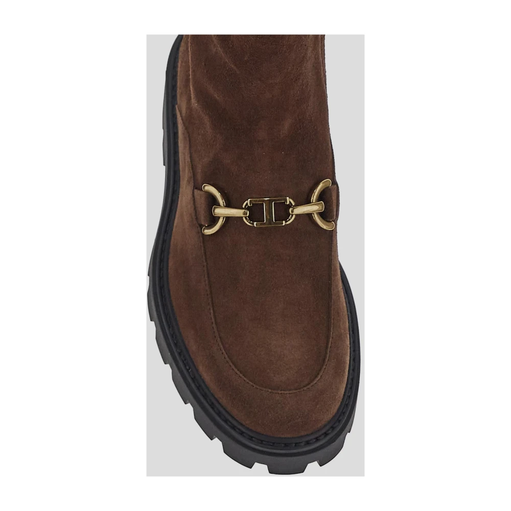 TOD'S Leren Enkellaars Brown Dames