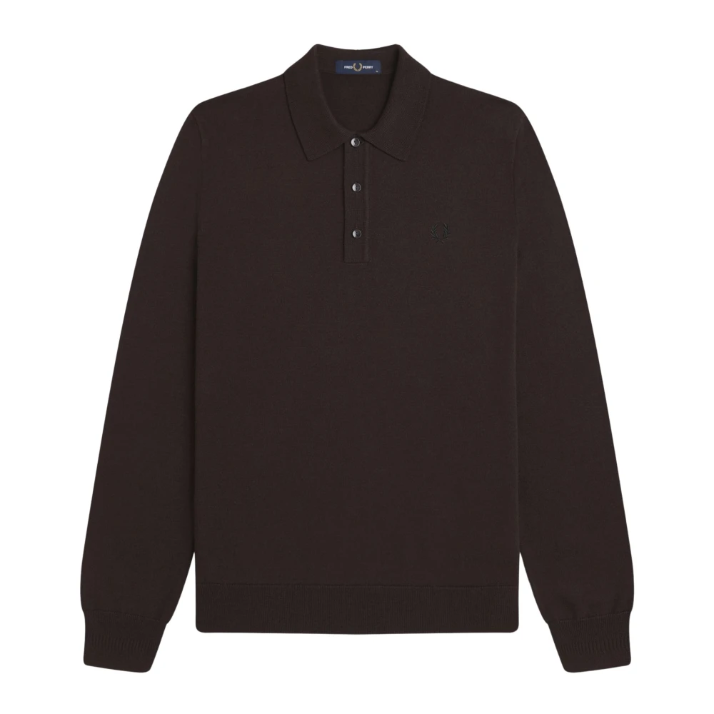 Fred Perry - Klassisches Gestricktes Polohemd Mit Langen Ärmeln - Tops - Herren - Braun - S - Bild 5