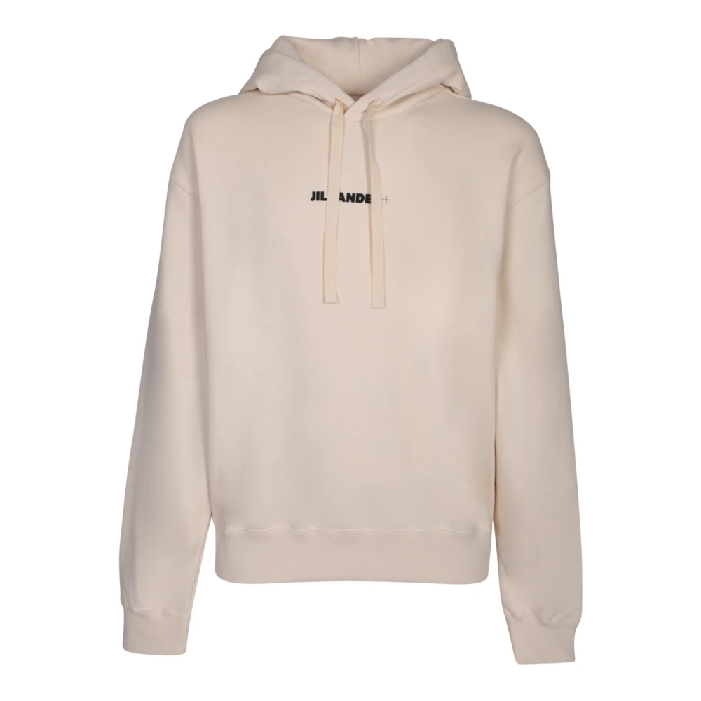 Jil Sander Hombre Blanco - Logo Cotton Hoodie - Sweatshirts & Hoodies - M - Logo Cotton Hoodie