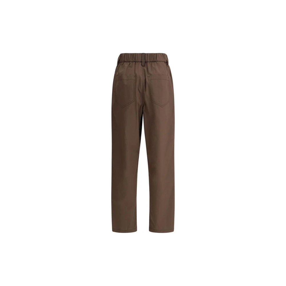 BRUNELLO CUCINELLI Comfortabele katoenen broek met zakken Brown Dames