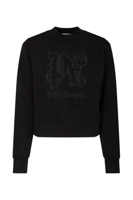 Cropped Sweatshirt med logobroderier