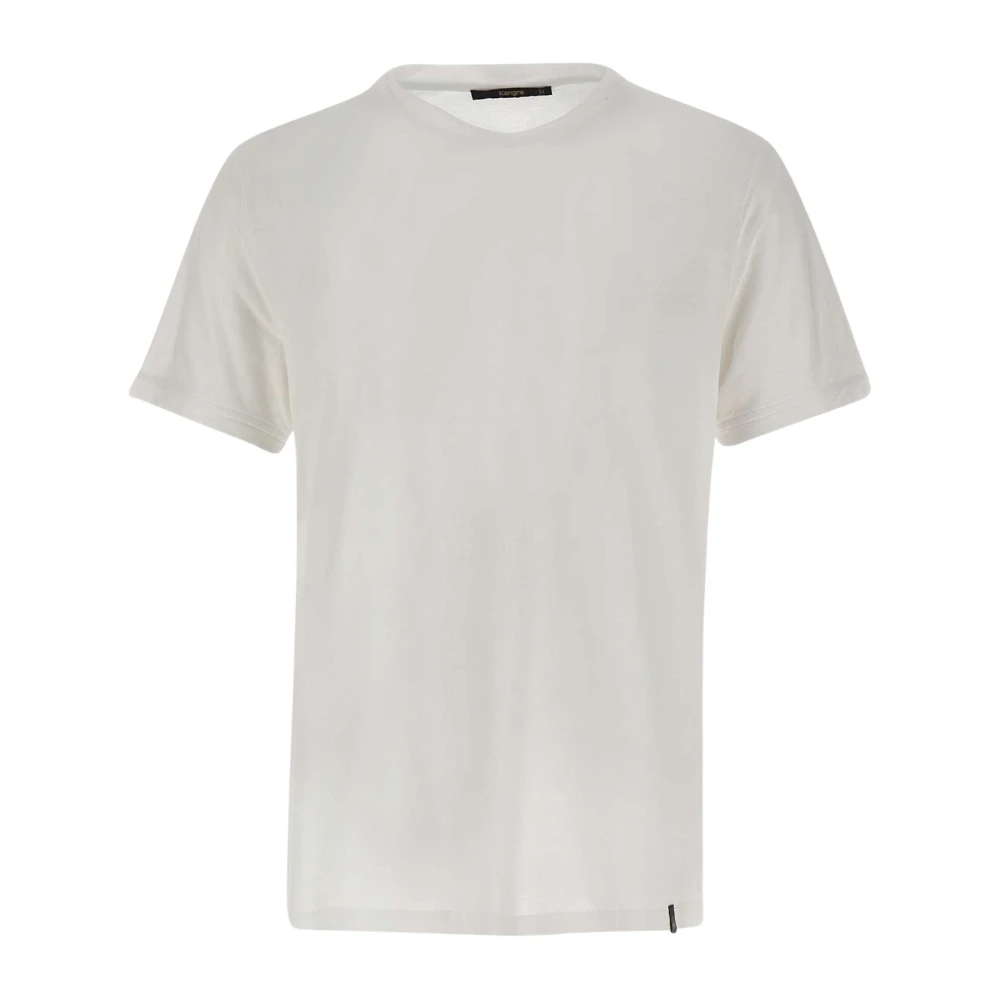 Kangra Men's White Ribbed Crew Neck T-Shirt - T-Shirts - 2XL - Tops