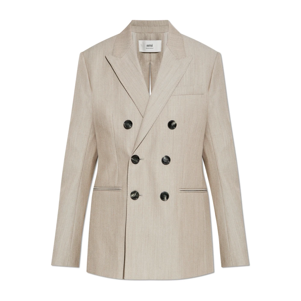 Ami Paris Double-breasted blazer Gray Dames
