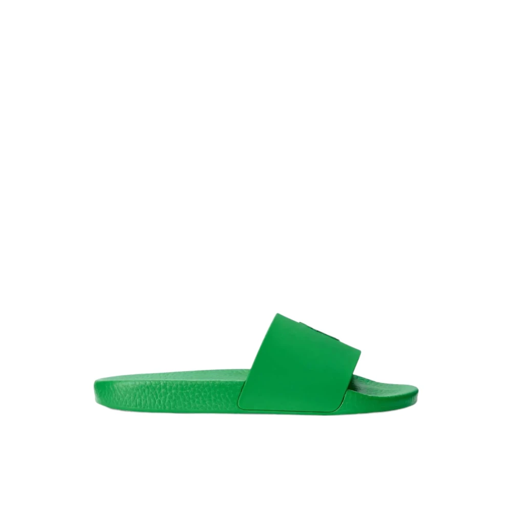 Ralph Lauren Men's Green Slide Sandals, Synthetic Material