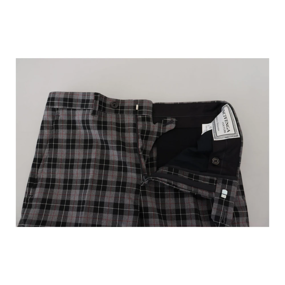 Bencivenga Grijze Geruite Slim Fit Chino Broek Multicolor Heren