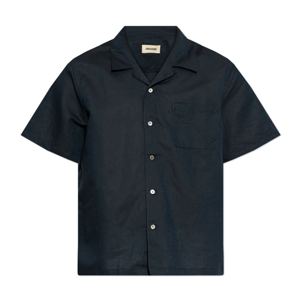 Zadig & Voltaire Korte mouwen shirt 'Slony' Blue Heren