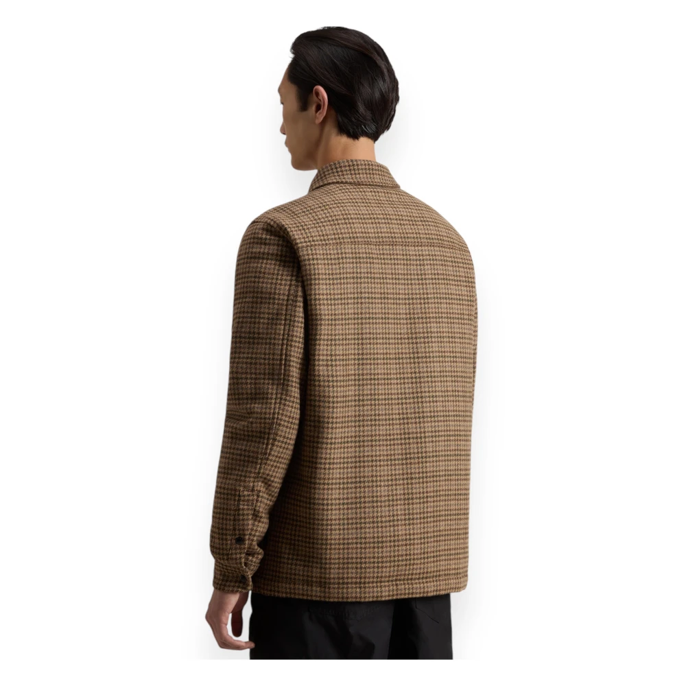 Woolrich Geruite Overshirt in Alaskawol Beige Heren