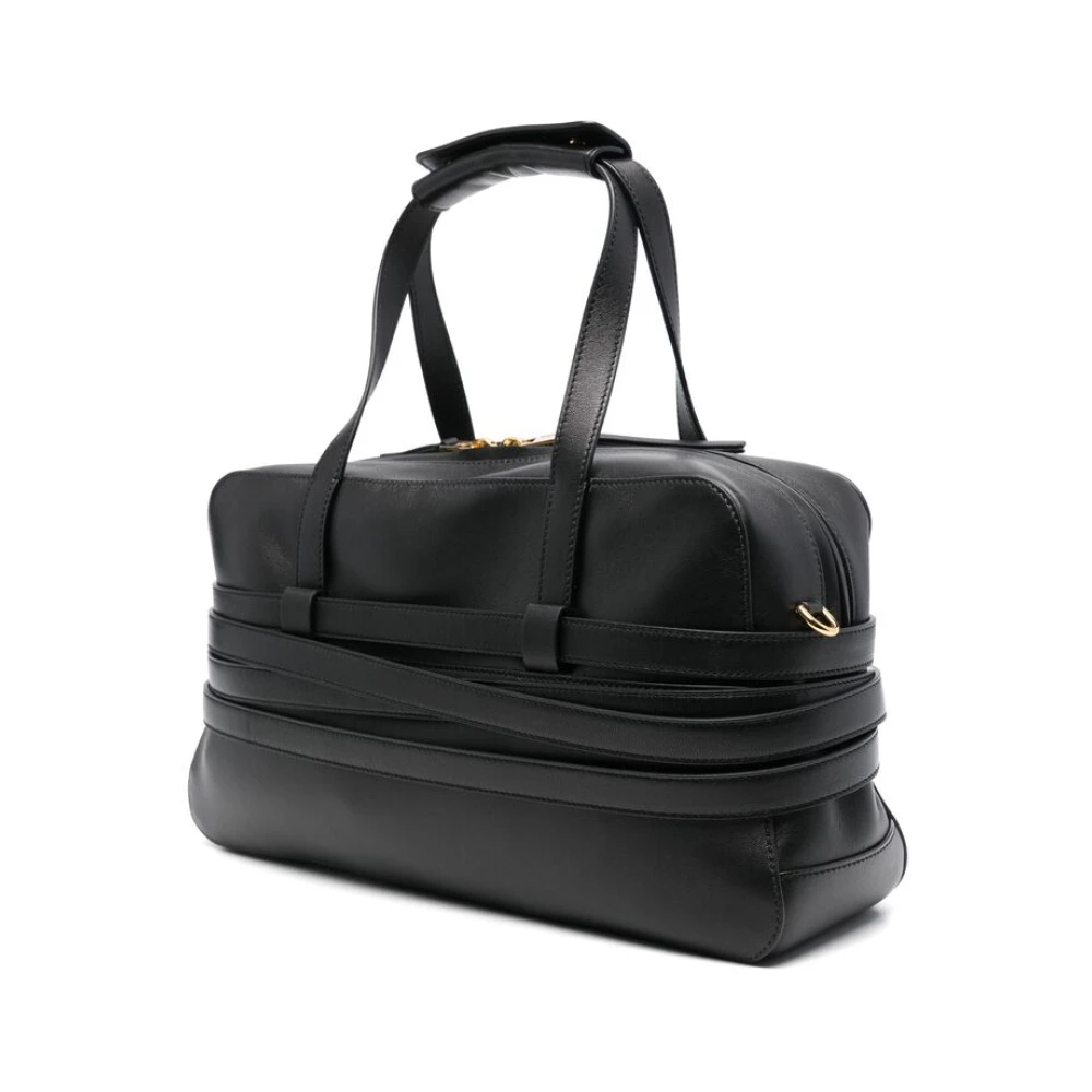 Moschino Zwarte Tweewegrits Handtas Black Dames
