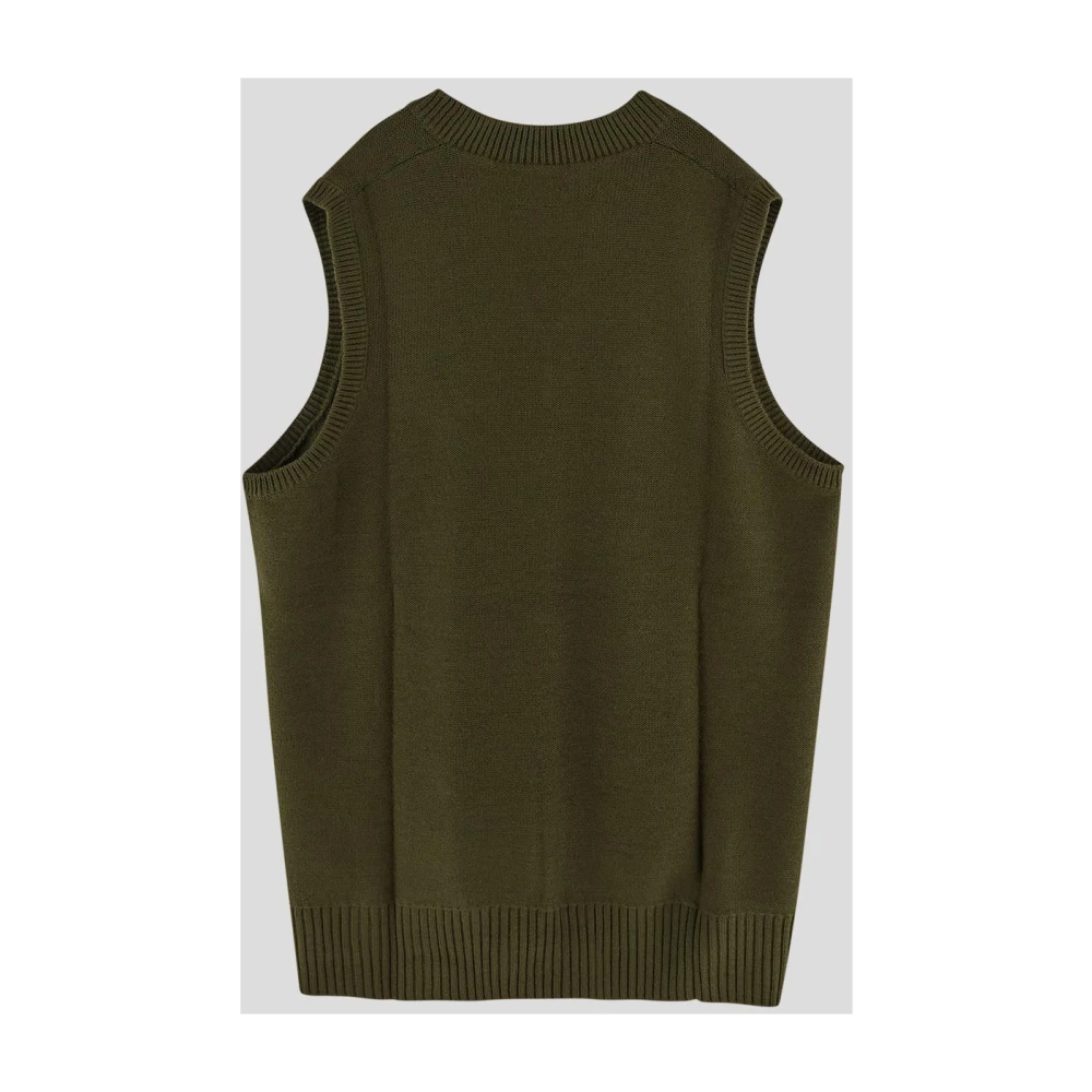 MM6 Maison Margiela Wollen V-hals Jurk Green Dames