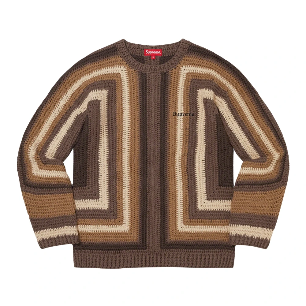Supreme Handgehaakte Bruine Trui Brown Heren