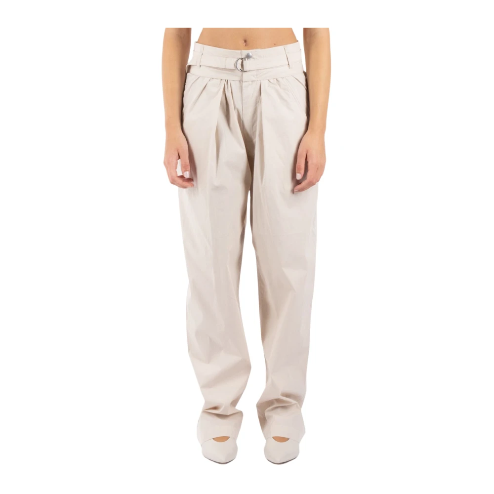 Isabel Marant Étoile Beige Katoenmix Broek Beige Dames