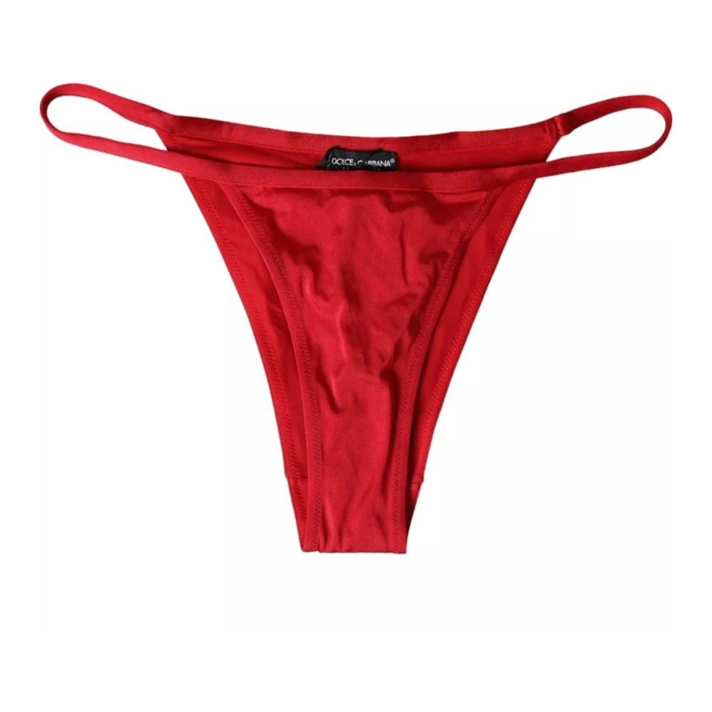 Dolce & Gabbana Women's Red Nylon Stretch Beachwear Bikini Bottom