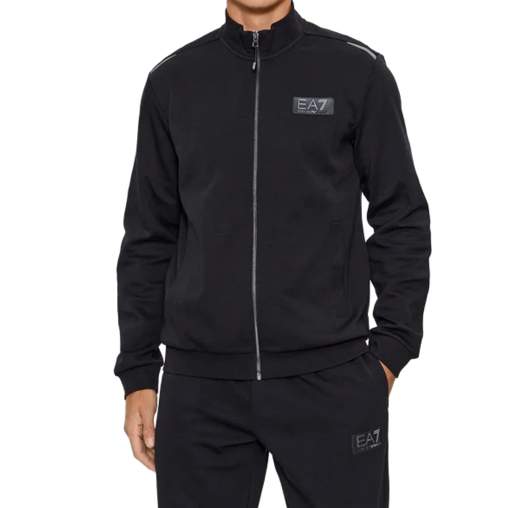 Emporio Armani Men's Black Felpa - Zip-Throughs - 2XL - Sweatshirts & Hoodies