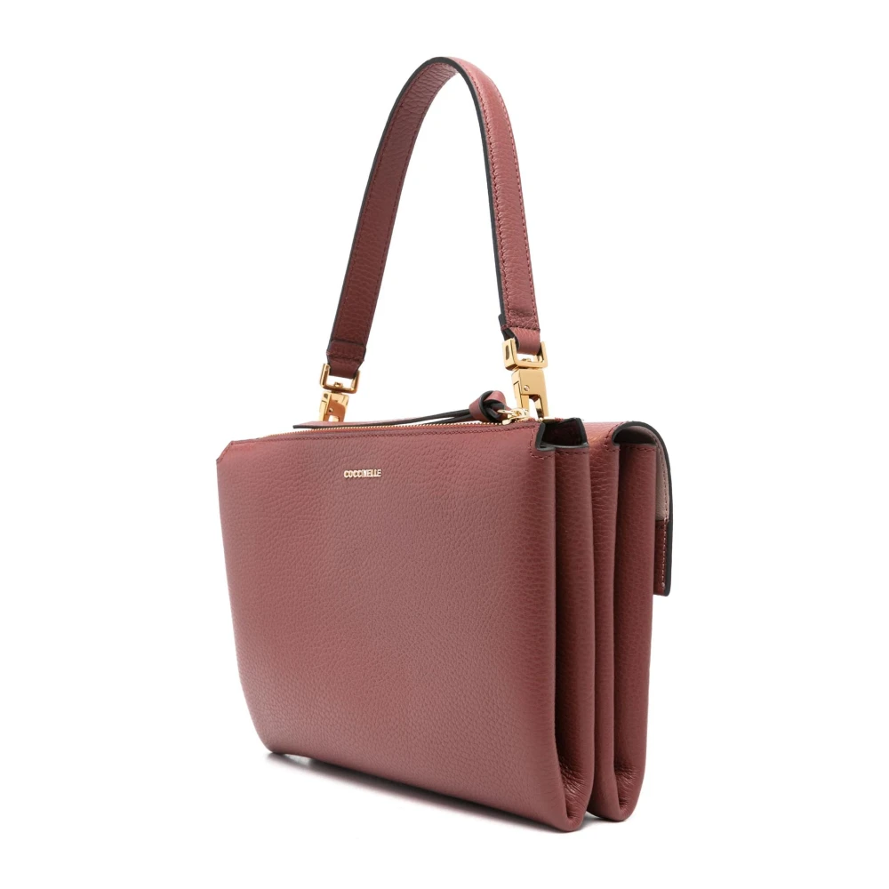 Coccinelle Bruin Leren Schouder Crossbody Tas Brown Dames